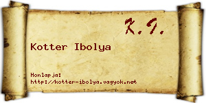 Kotter Ibolya névjegykártya
