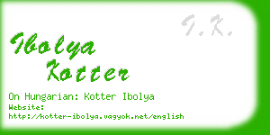 ibolya kotter business card